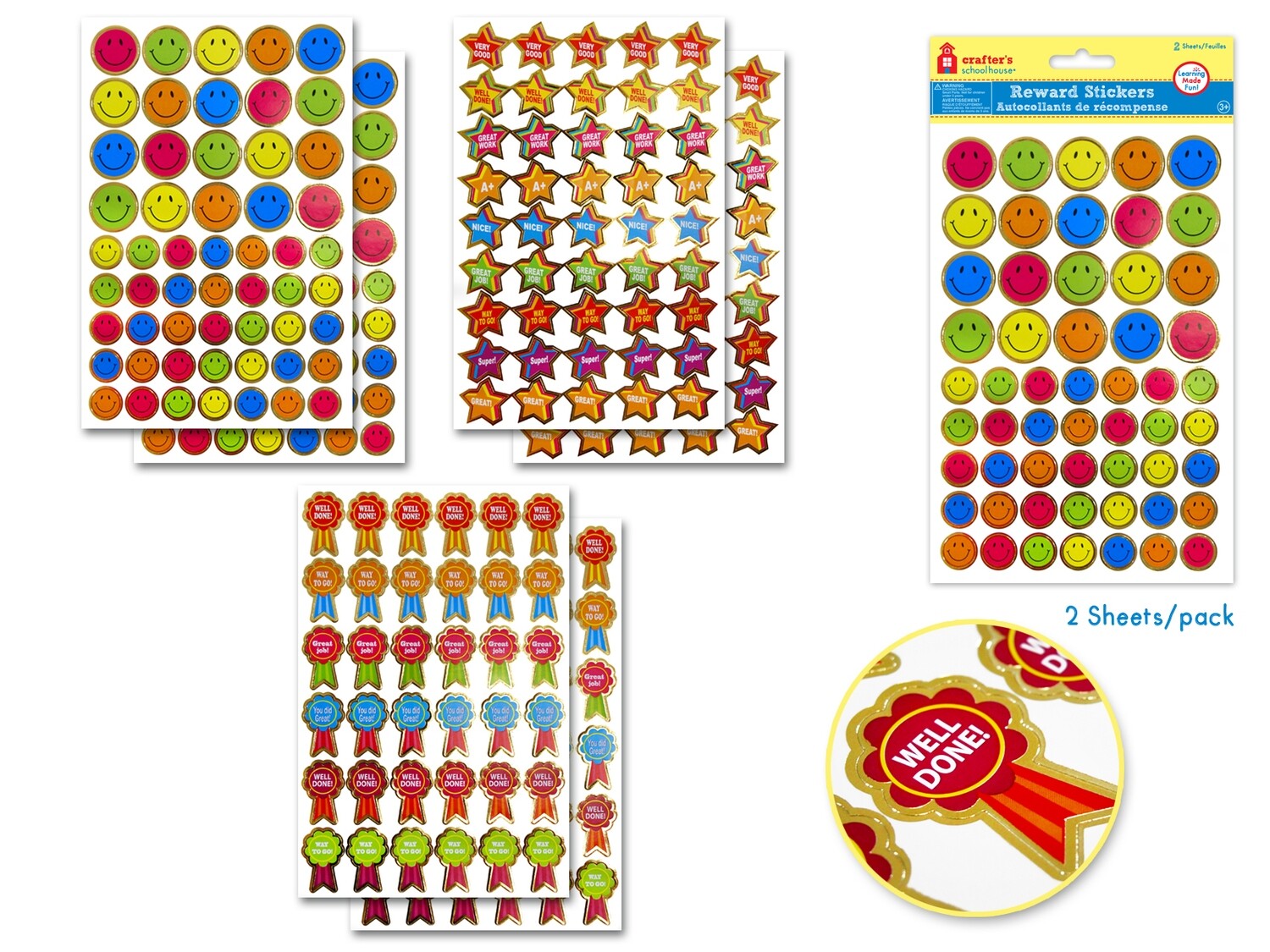 AUTOCOLLANT ENCOURAGEMENT 5.5 X 8.25PO (PQ DE 2 FEUILLETS)