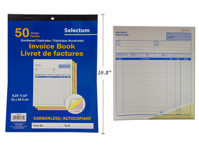 Livret de factures 8.25 x 10 (50) (H5-9)