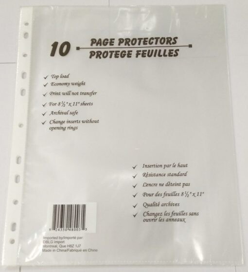 Protege feuilles transparent (10) (H5-8)