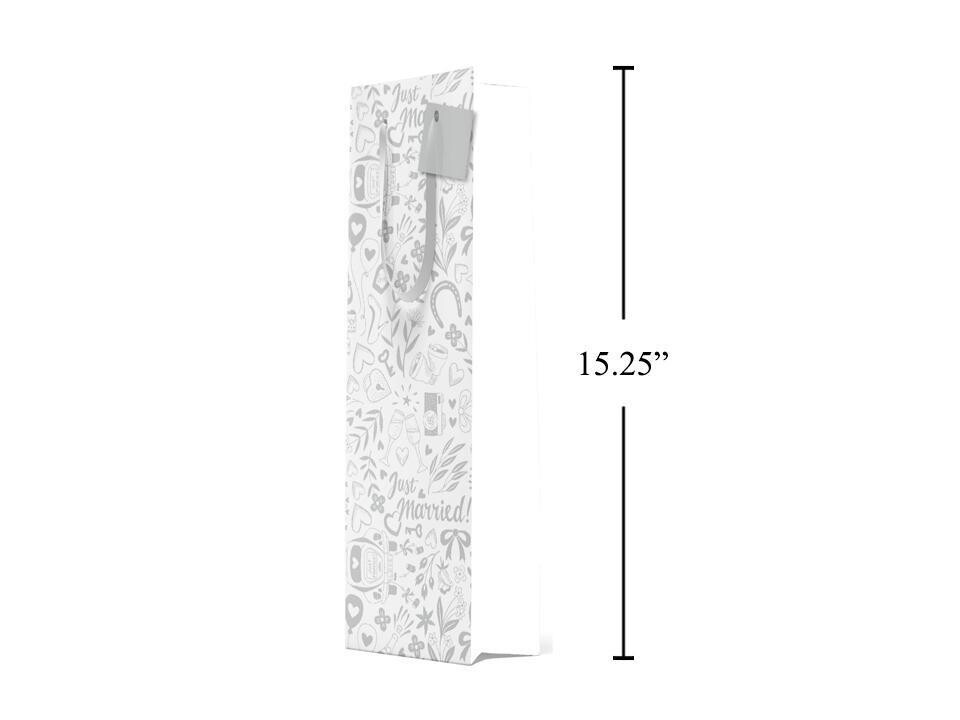 SAC CADEAU JUST MARRIED BLANC ET ARGENT A VIN (C9-3)