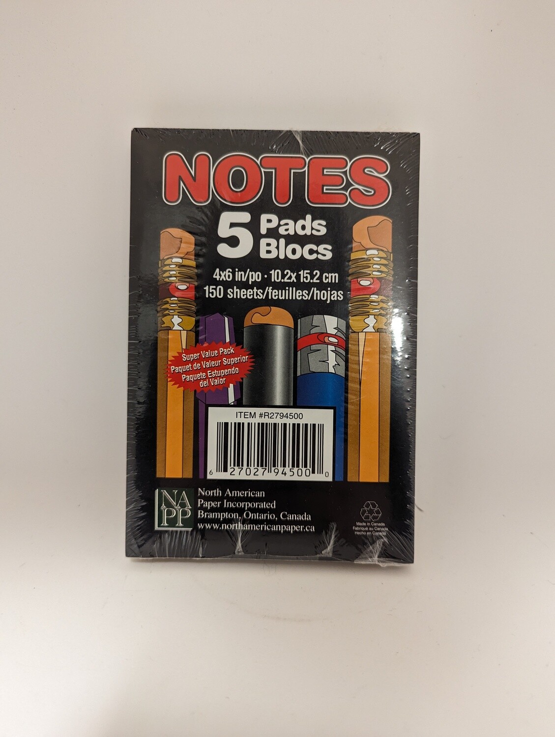 5 blocs de notes 150 pages 4x6 (H3-6)