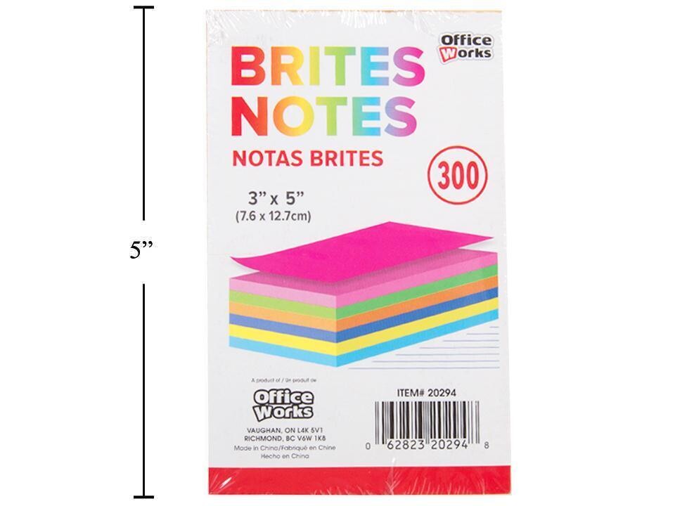 Feuilles de notes lignee couleur fluo (300) (H4-6)