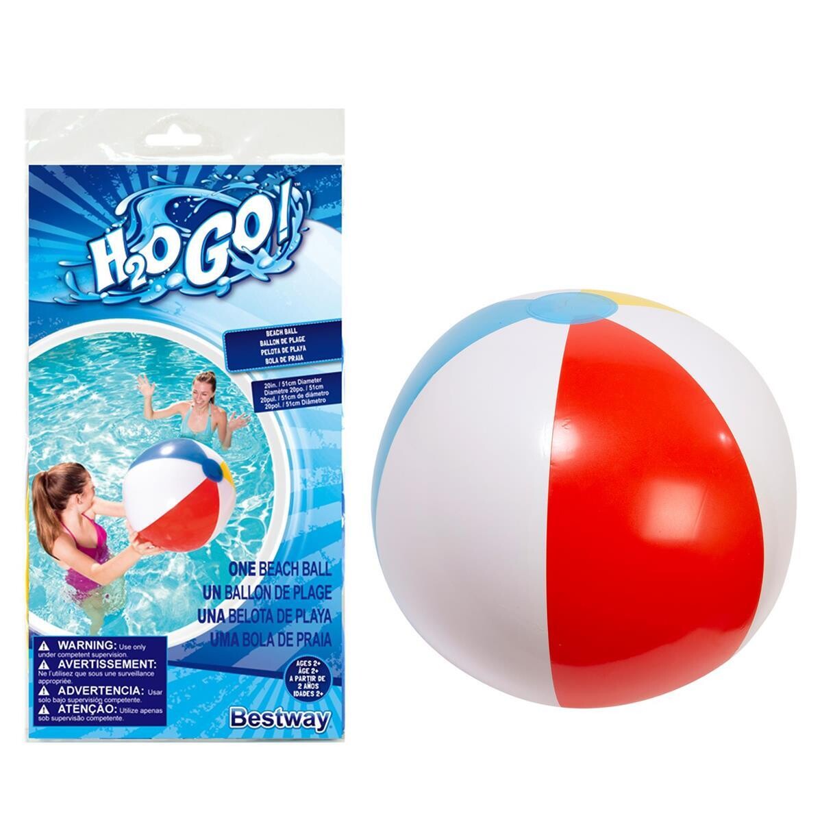 BALLON DE PLAGE GONFLABLE 20PO