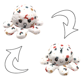 PIEUVRE EN PELUCHE REVERSIBLE 20CM COULEURS ASST. (XM)(G2)