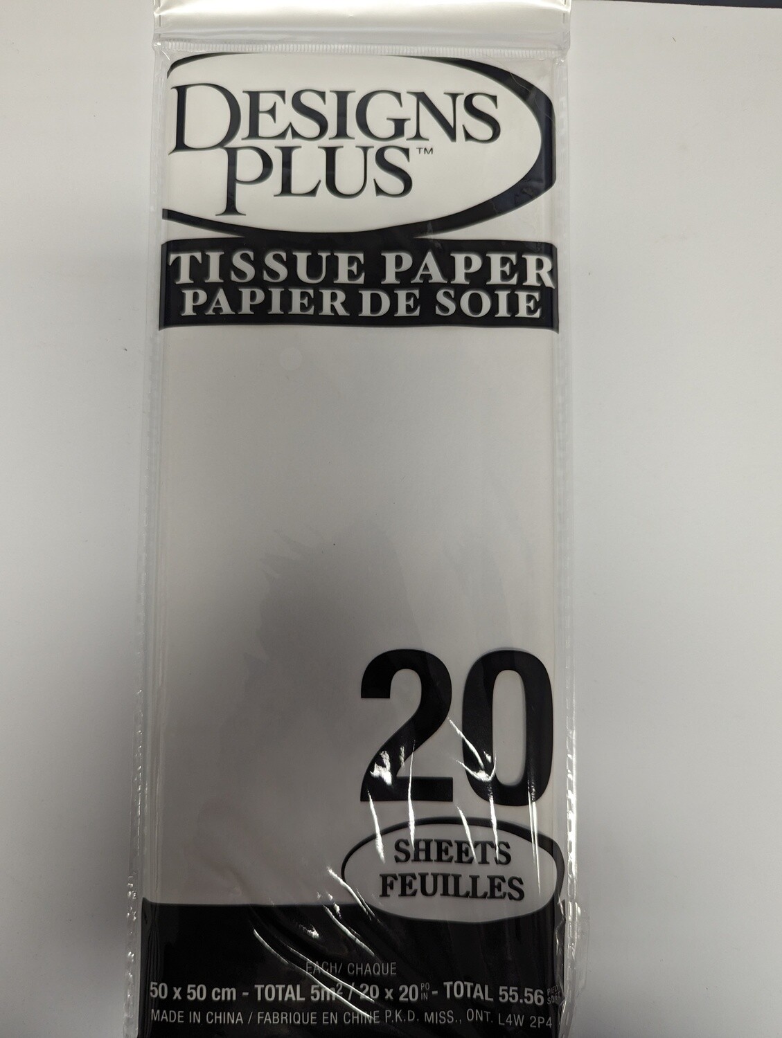 20 FEUILLES DE PAPIER DE SOIE 20X20 BLANC (D6-6)