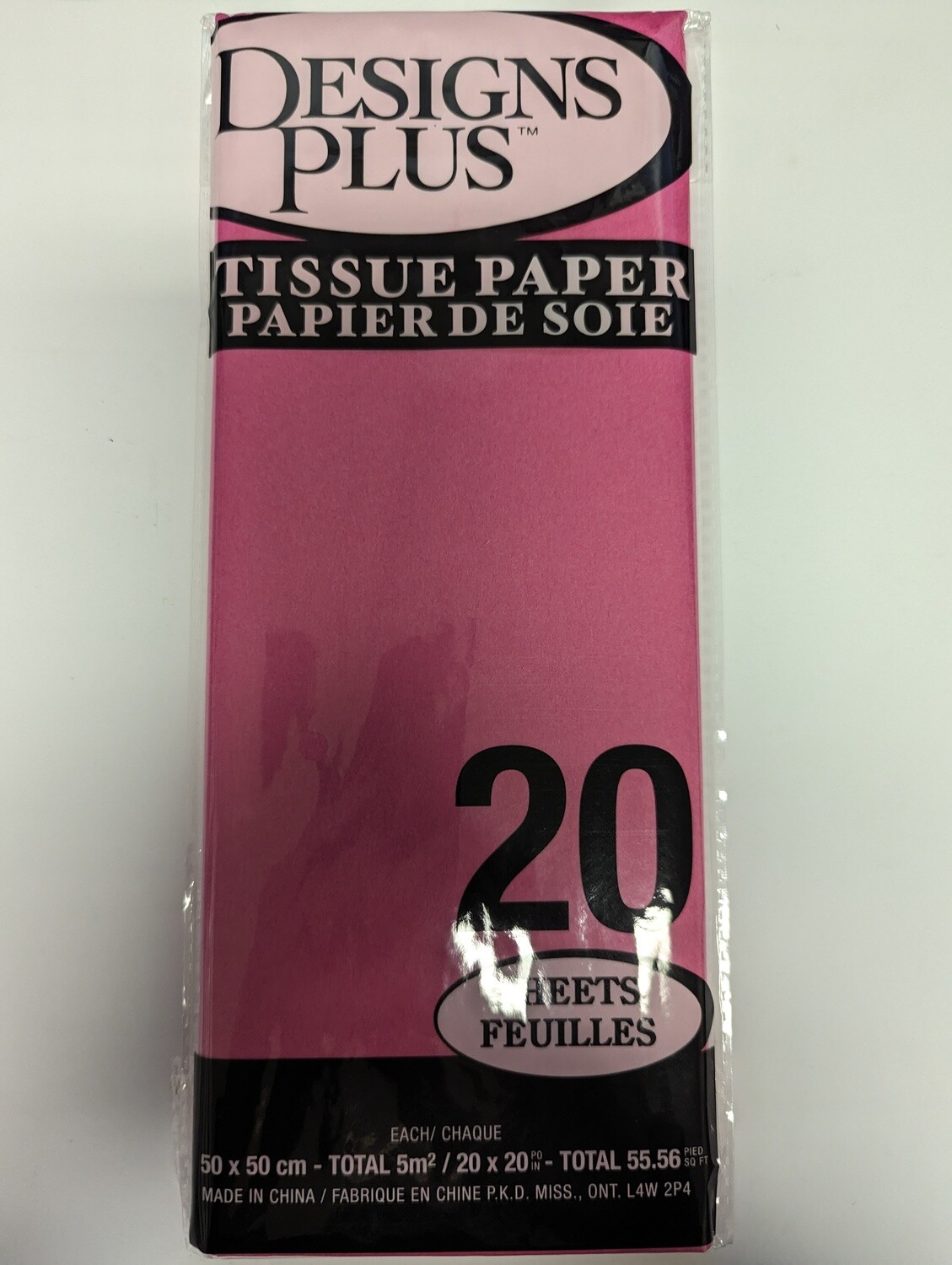 20 FEUILLES DE PAPIER DE SOIE 20X20 FUSCHIA (D7)