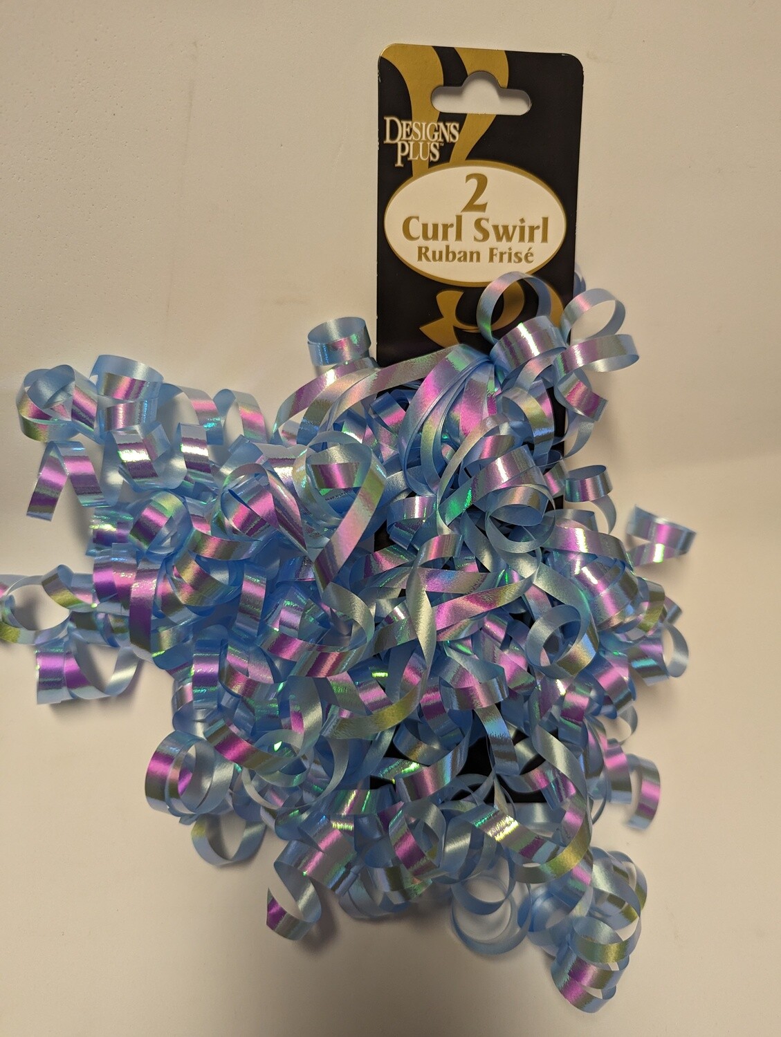 2 CHOUX FRISE BLEU PALE METALLIQUE (D8)