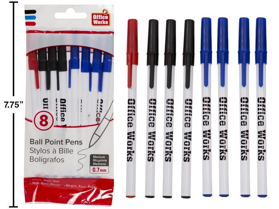 STYLOS A BILLES PQ.8 (4XN, 3XB,1XR)  (I2-4)