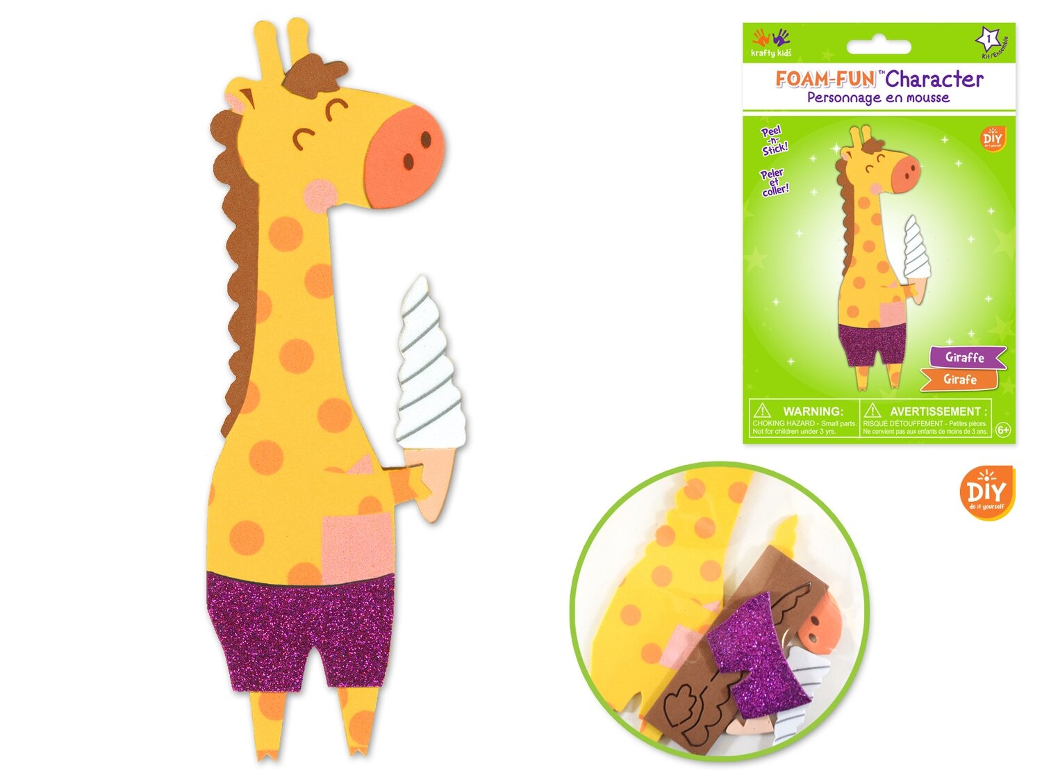 PERSONNAGE EN MOUSSE DIY GIRAFE (A4-5)