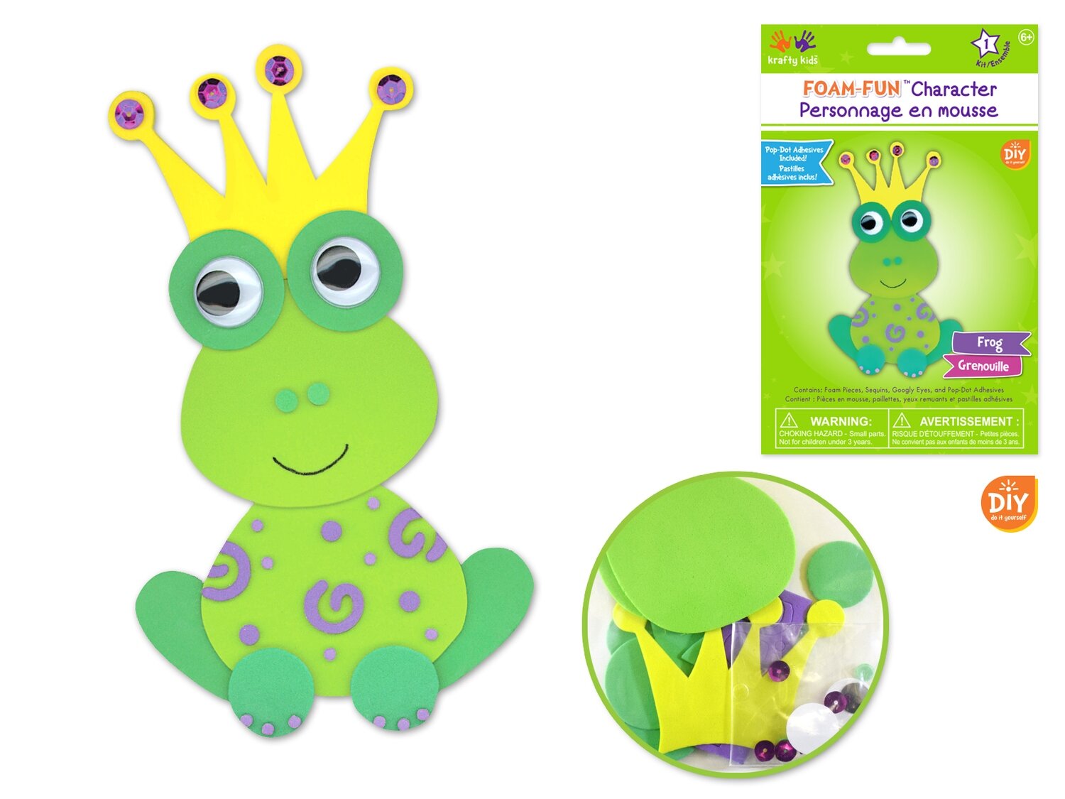 PERSONNAGE EN MOUSSE DIY GRENOUILLE (A4-5)