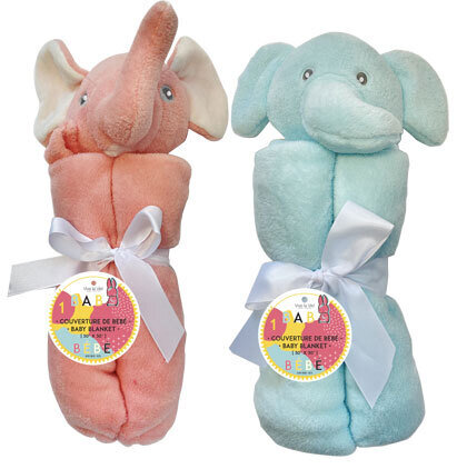 COUVERTURE BEBE PETIT ELEPHANT 30X30 (B3-7)