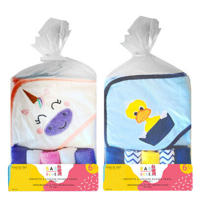 SERVIETTE À CAPUCHE &amp; DÉBARBOUILLETTES-6PCS-30X36 (B3-7)