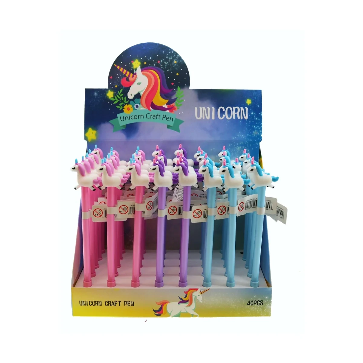 STYLO LICORNE PRÉSENTOIR DE 40 (J3-1)