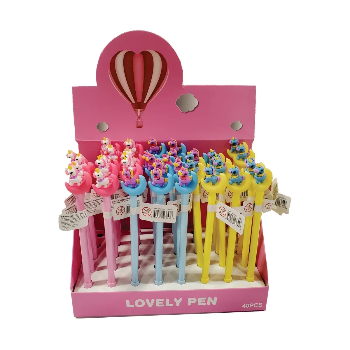 STYLO LICORNE LUNE PRÉSENTOIR DE 40 (J3-1)