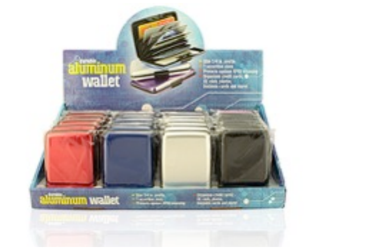 PRÉSENTOIR PORTE CARTE EN ALLUMINUM COULEUR UNI (M4-2)