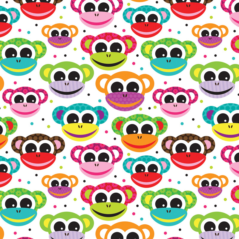 Papier d&#39;emballage plat 2 feuilles 19&#39;&#39; x 27&#39;&#39; singe (C5-7)