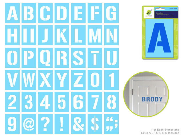 ENSEMBLE DE POCHOIRS TYPOGRAFIQUES 4 PO (K3-4)