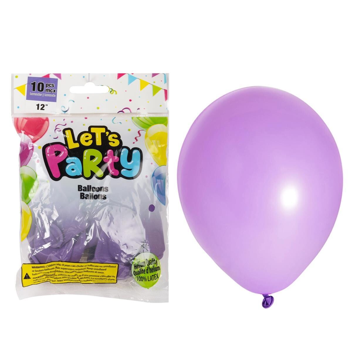 BALLONS EN PAQUET DE 10 12PO LAVANDE (D10)