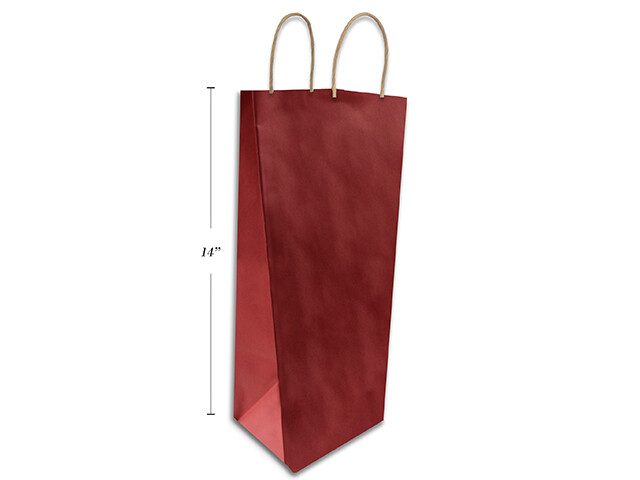 Sac kraft rouge foncé sac a vin (C5-2)