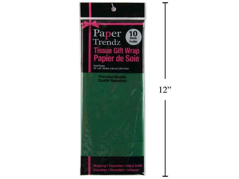 Papier de soie 10 feuilles 20x26 vert (D10)