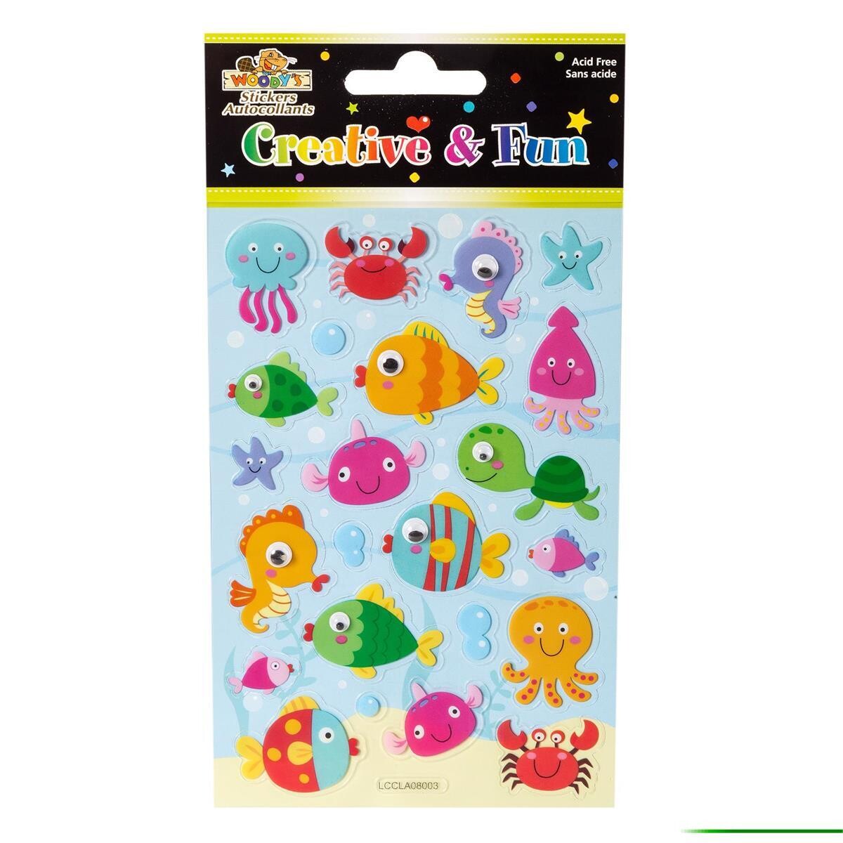 AUTOCOLLANT 4 X 6 POISSONS GOOGLY EYES