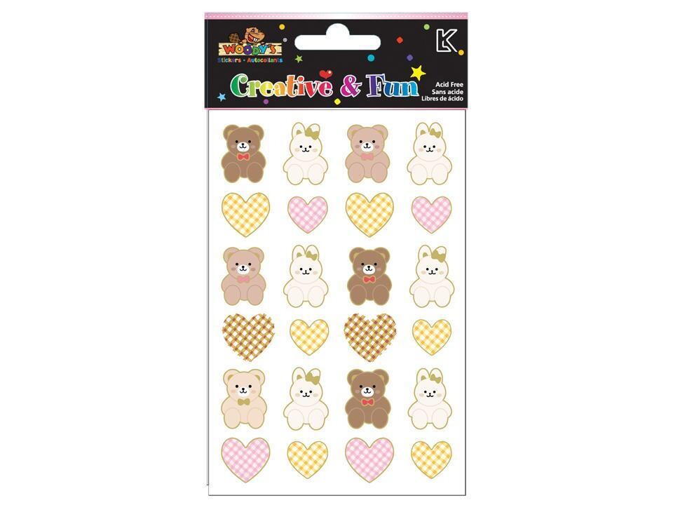 AUTOCOLLANT 4 X 6 OURS ET LAPIN