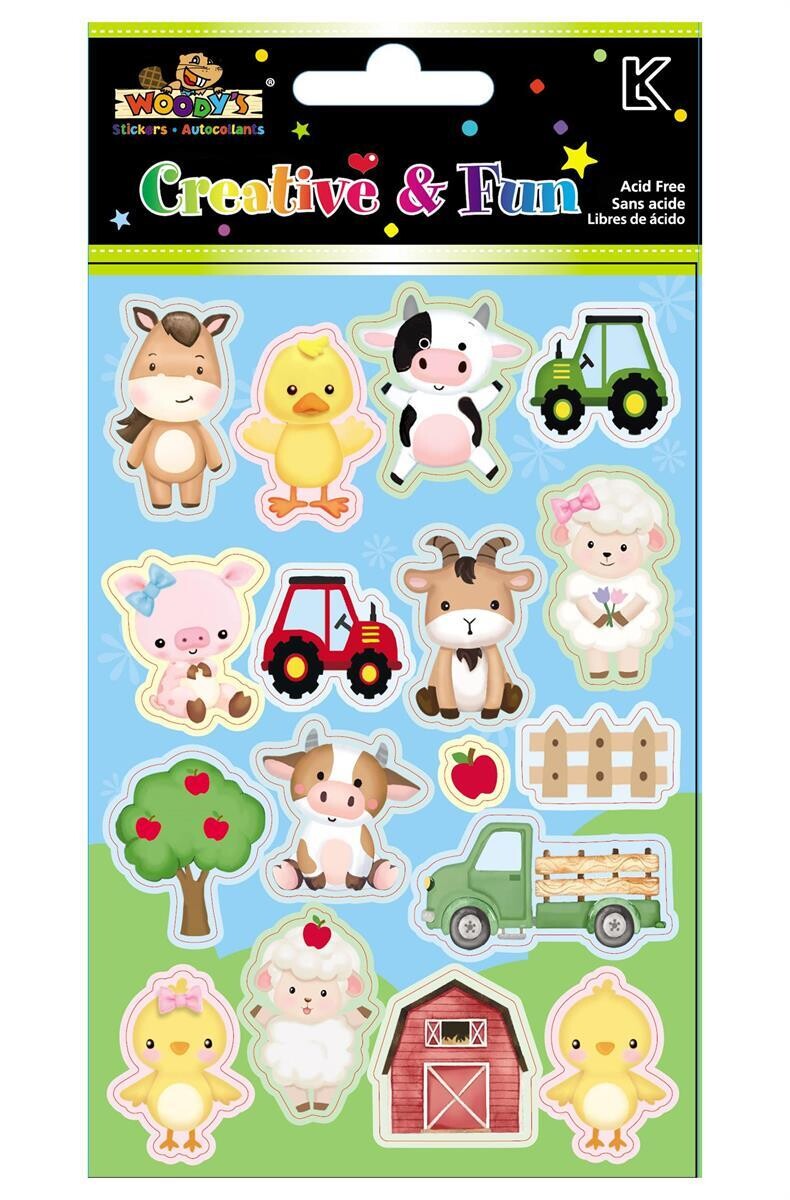 AUTOCOLLANT 4 X 6  ANIMAUX DE LA FERME