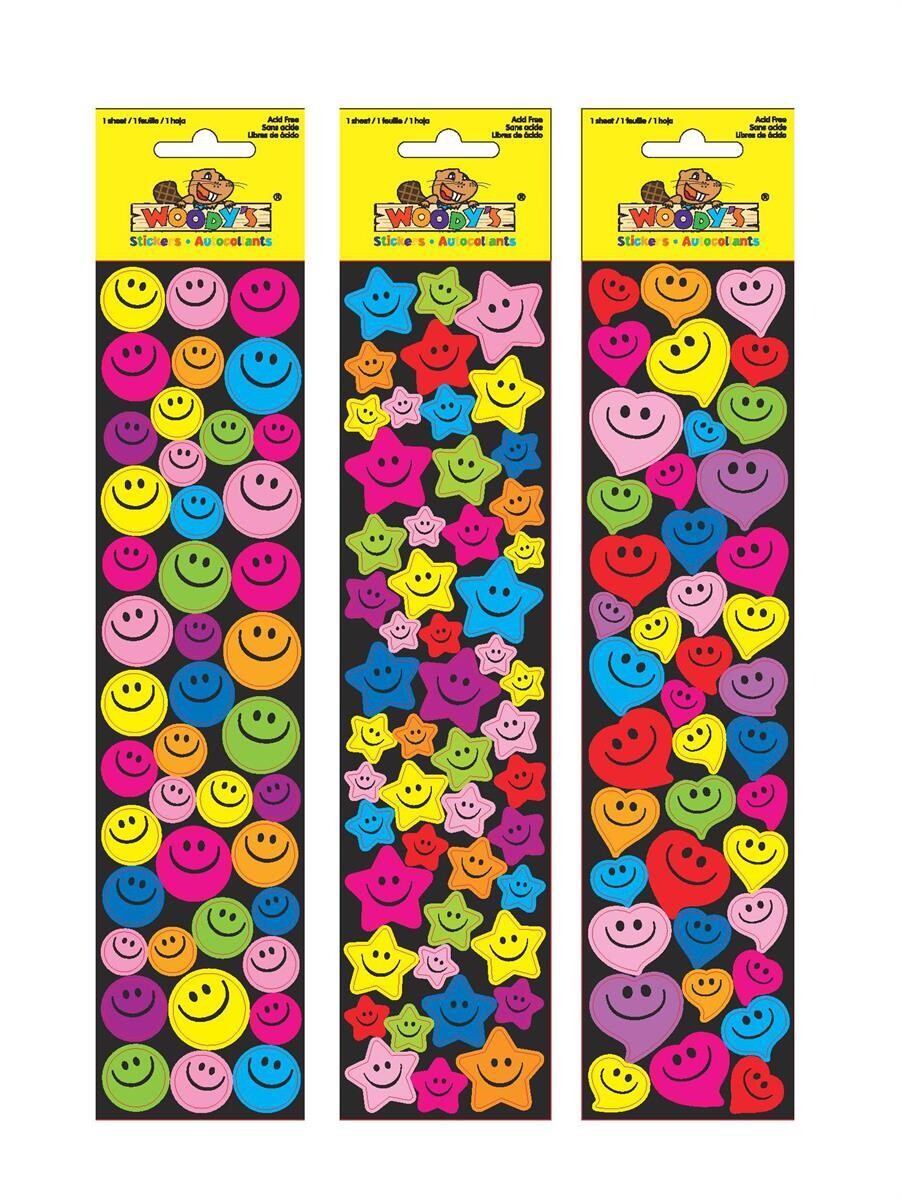 AUTOCOLLANT 10X2 SMILEY COULEUR