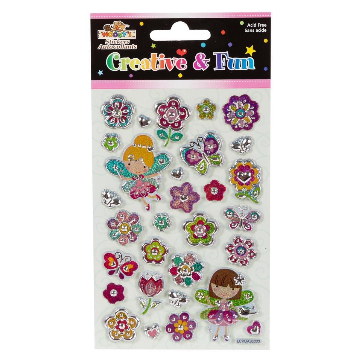 AUTOCOLLANT 4 X 6 FEE ET FLEURS