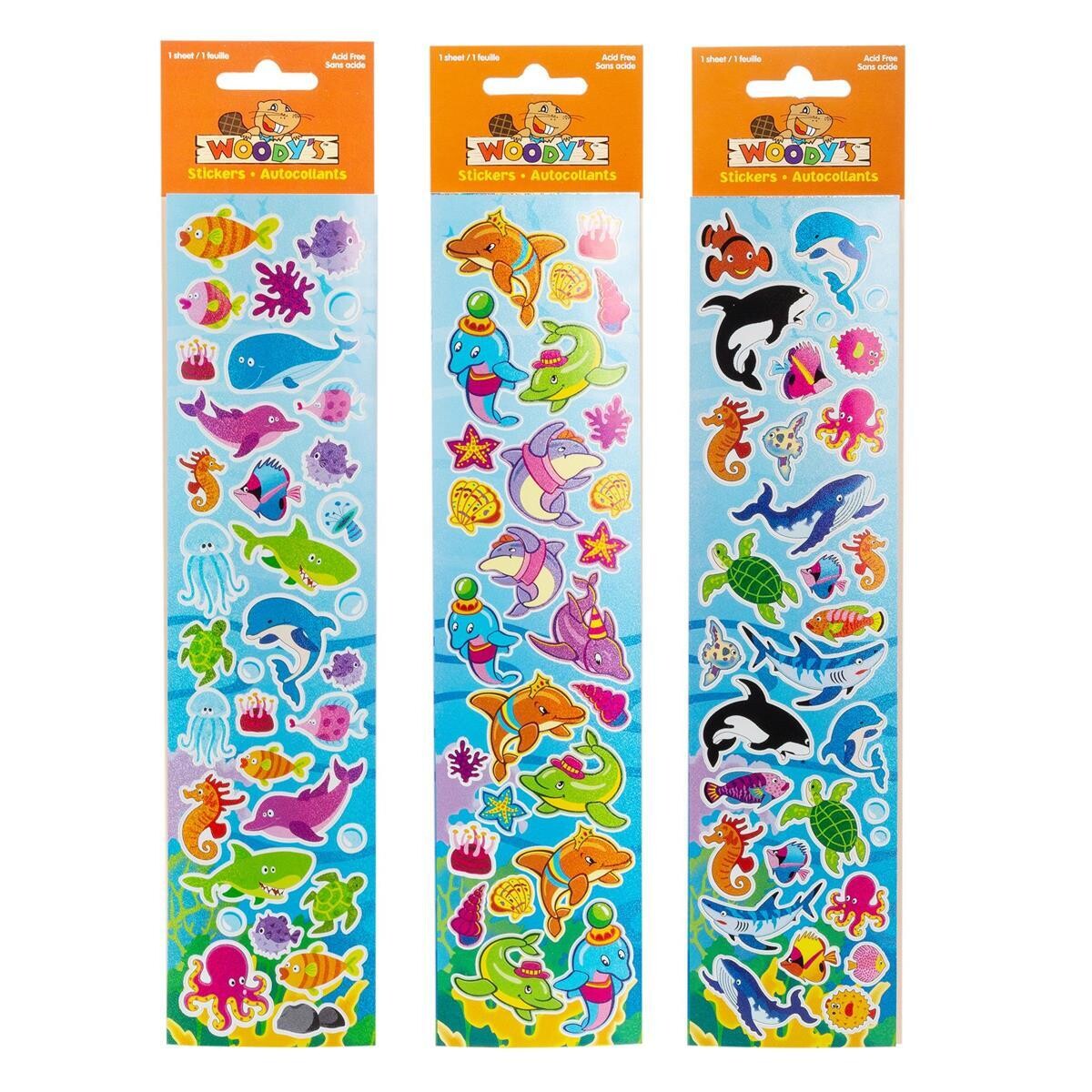 AUTOCOLLANT 10X2 ANIMAUX DE LA MER