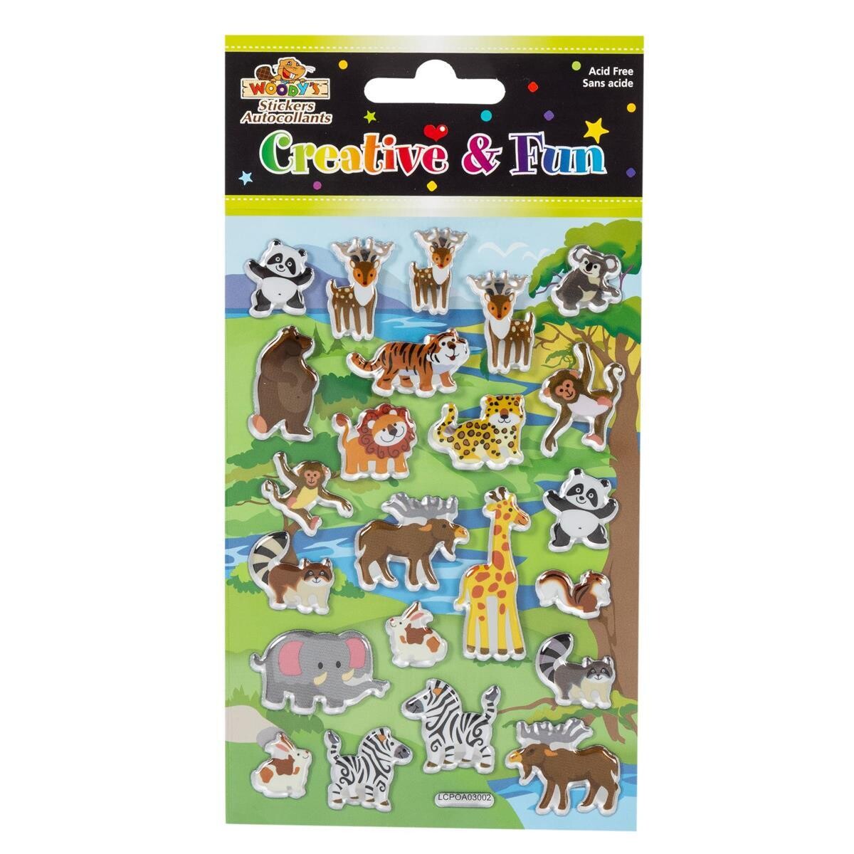 AUTOCOLLANT 4 X 6 ANIMAUX METALLIQUE