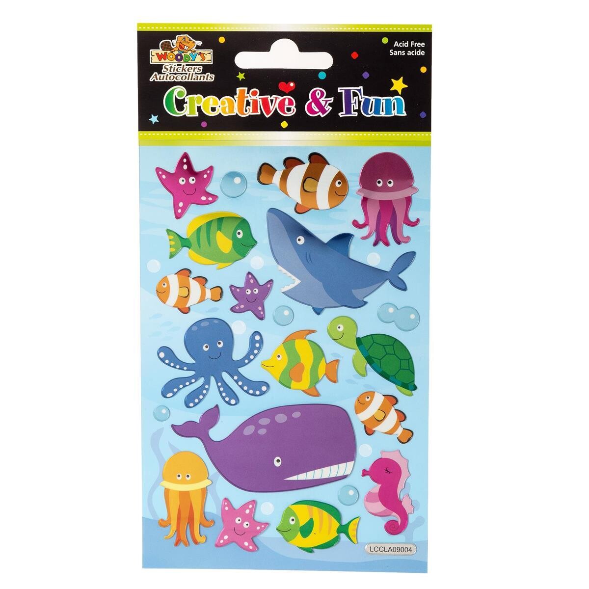 AUTOCOLLANT 4 X 6 ANIMAUX DE LA MER