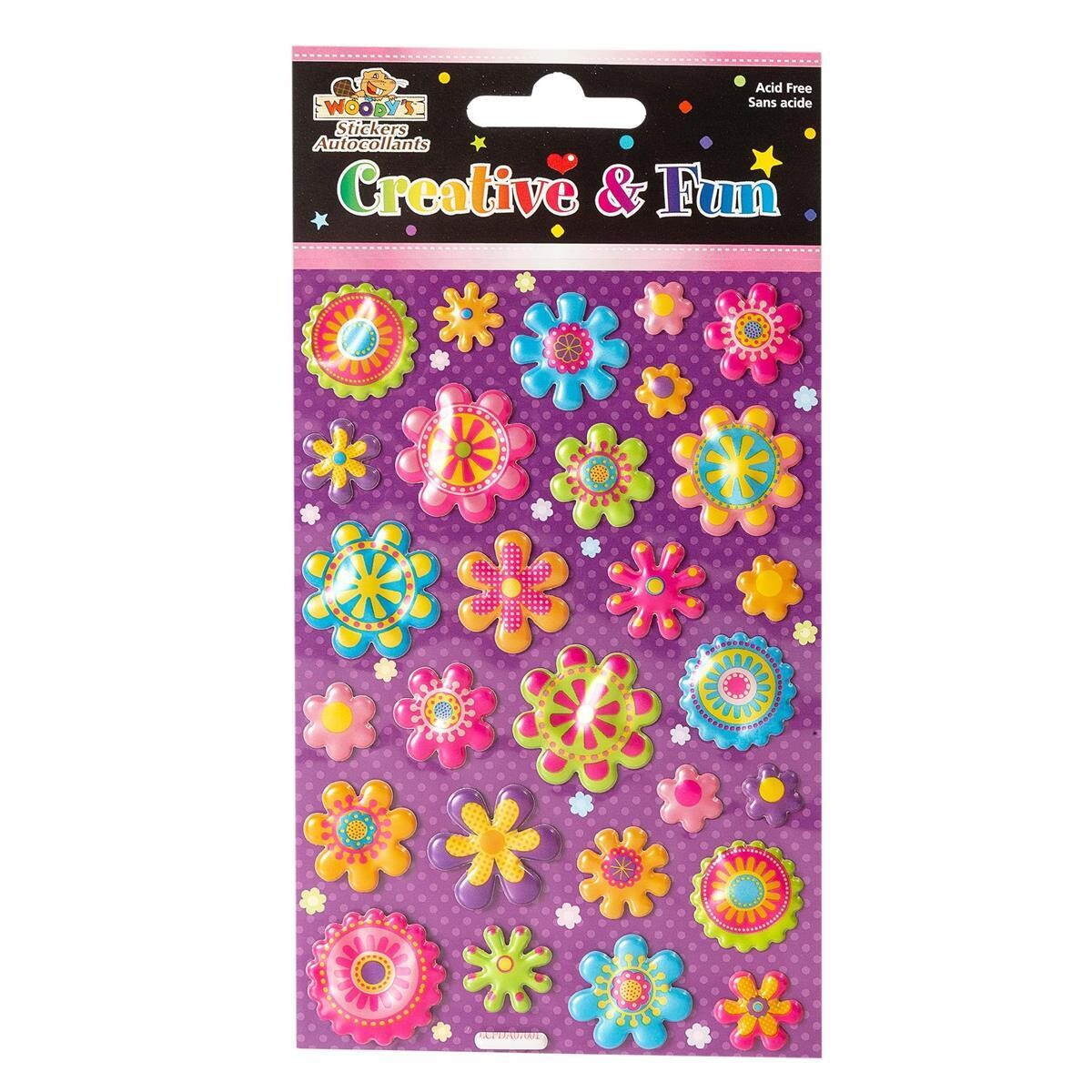 AUTOCOLLANT 4 X 6 FLEURS PUFFY