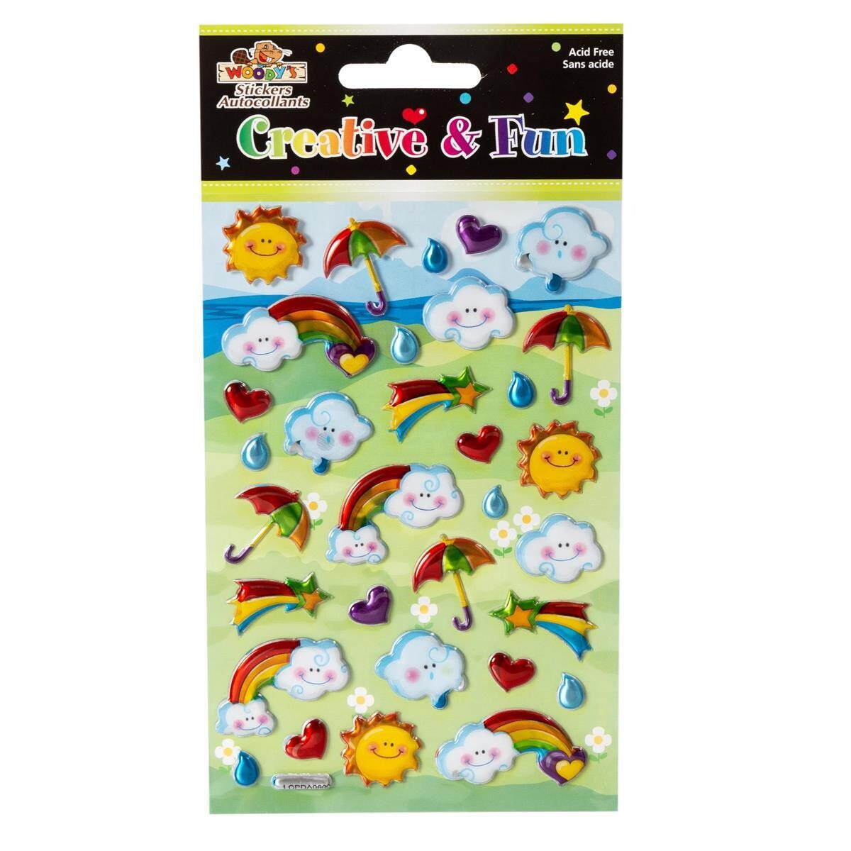 AUTOCOLLANT 4 X 6 SOLEIL-NUAGE