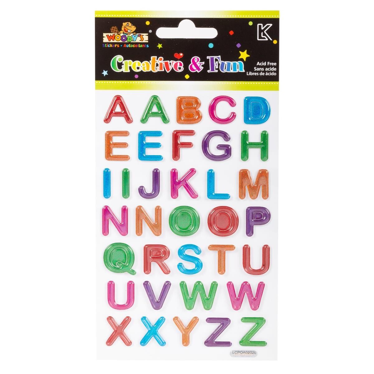 AUTOCOLLANT 4 X 6 ALPHABET CRYSTAL