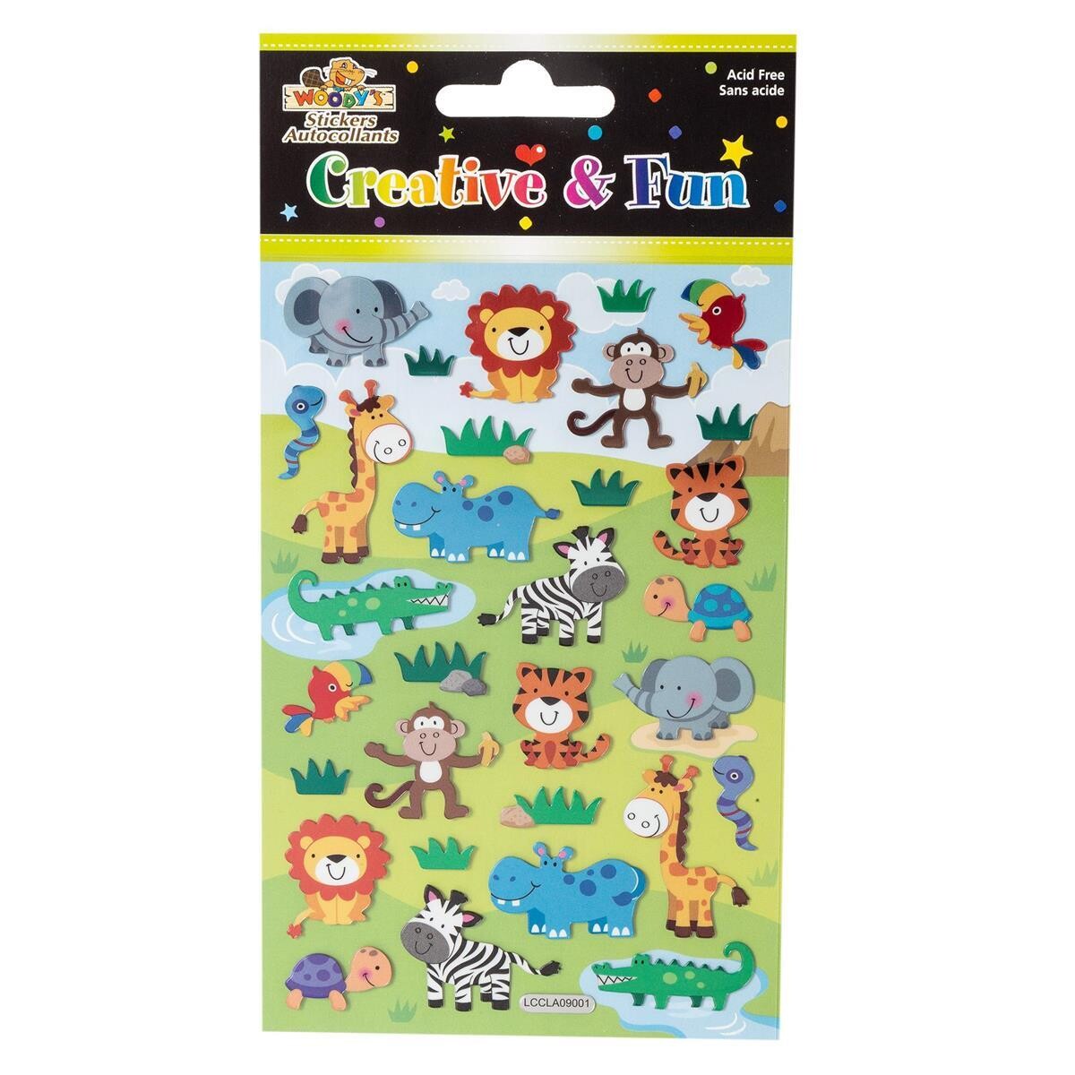 AUTOCOLLANT 4 X 6 JUNGLE ANIMAUX