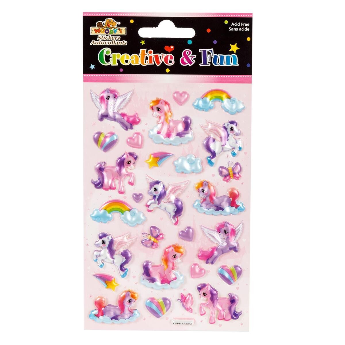 AUTOCOLLANT 4 X 6 LICORNE PUFFY
