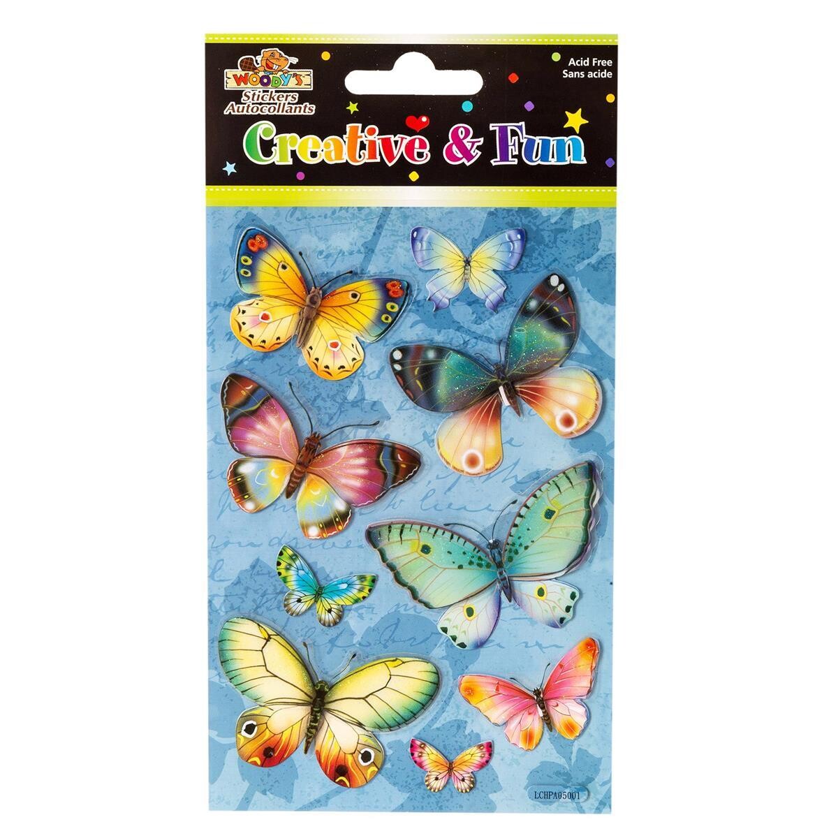 AUTOCOLLANT 4 X 6 PAPILLONS HANDMADE