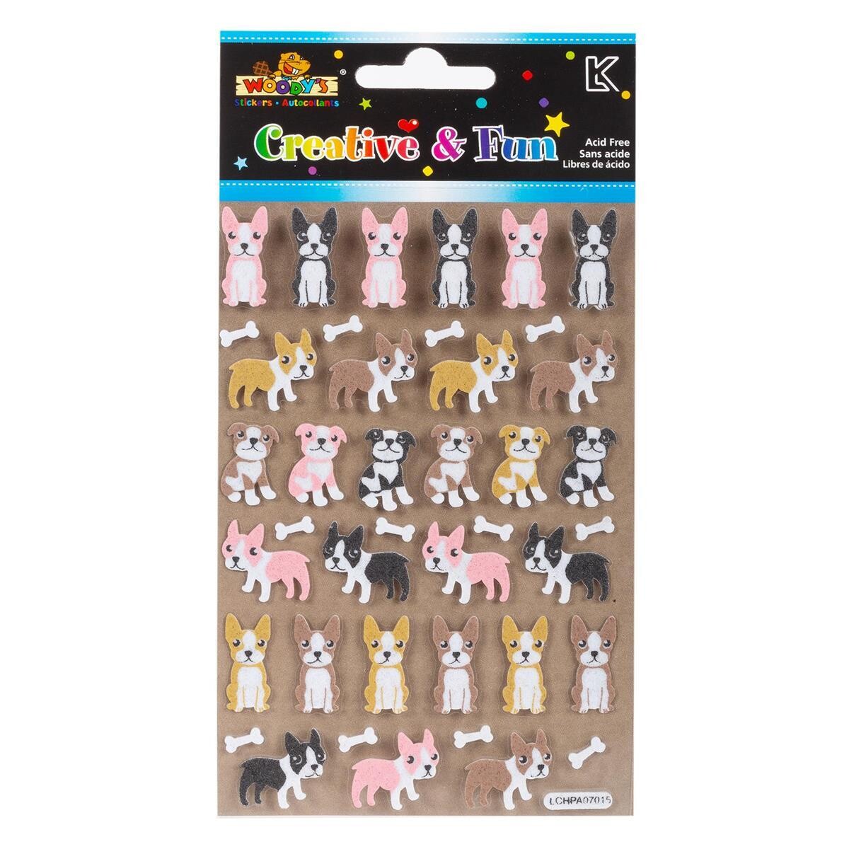 AUTOCOLLANT 4 X 6 CHIENS FEUTRINE