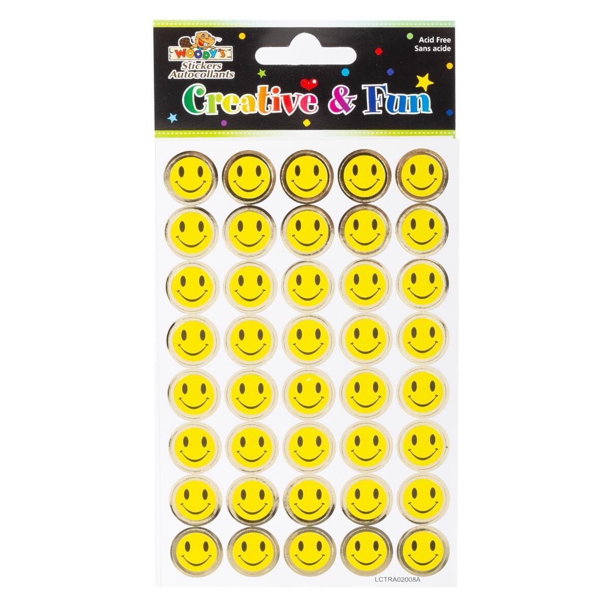 AUTOCOLLANT 4 X 6 SMILEY JAUNE