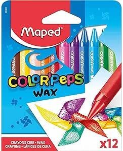 MAPED 12 CRAYONS DE CIRE COULEURS ASSORTIES (I5)