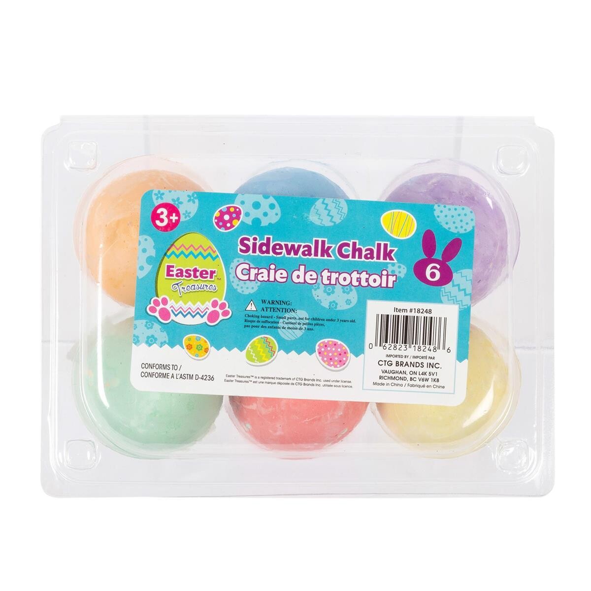 CRAIE EN FORME D&#39;OEUFS EN PAQUET DE 6 (PQ)