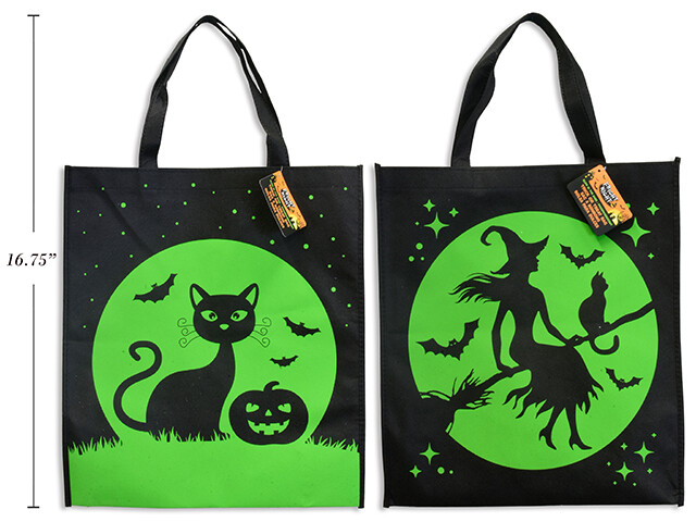 SAC DE CUEILLETTE NOIR ET VERT 14.75X16.75 (HW)