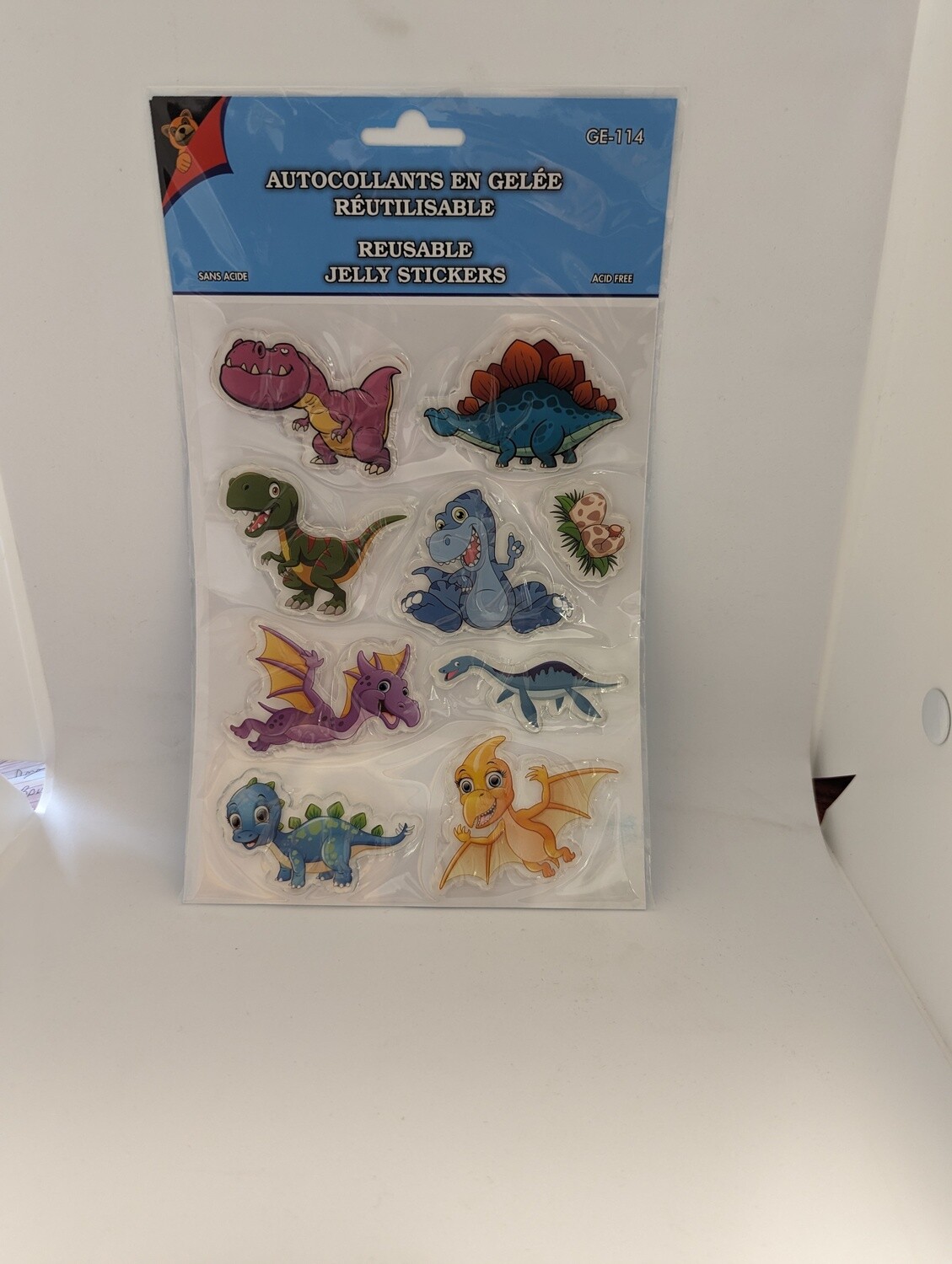 AUTOCOLLANTS EN GELEE REUTILISABLE DINOSAURE(P)