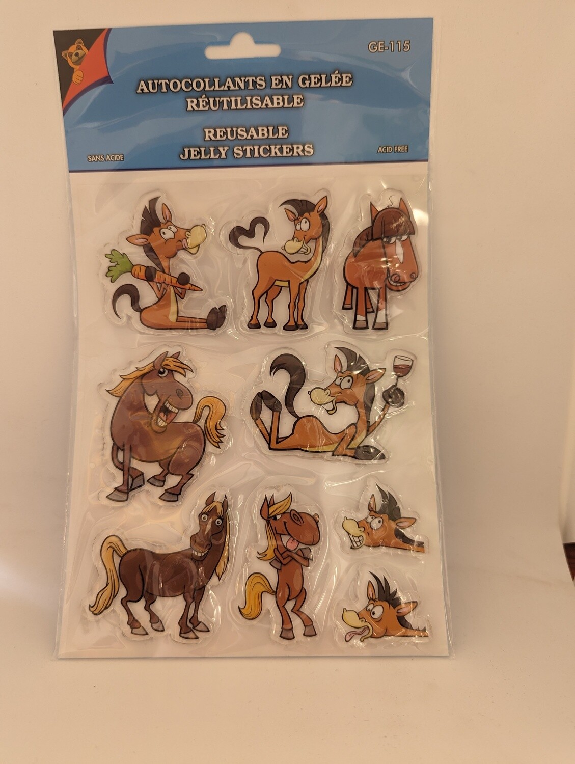 AUTOCOLLANTS EN GELEE REUTILISABLE CHEVAL(P)