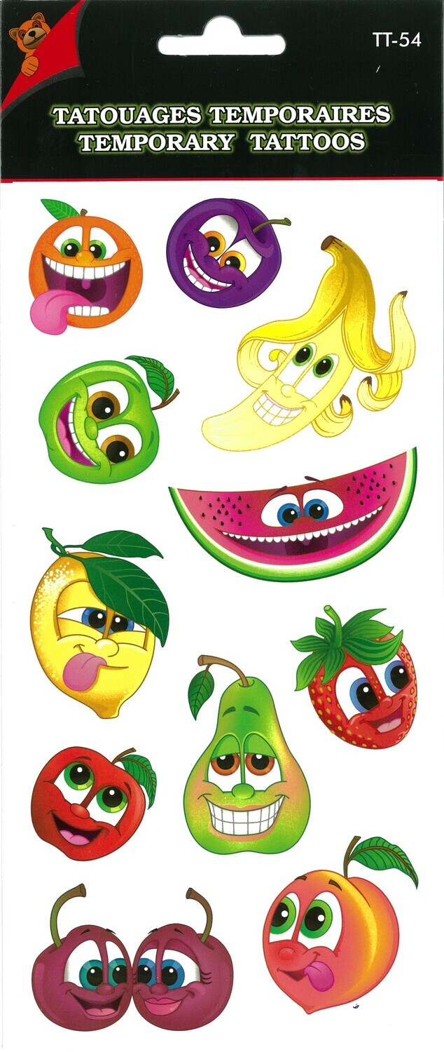 TATOUAGES TEMPORAIRES  FRUITS(P)