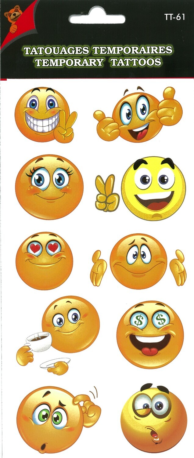 TATOUAGES TEMPORAIRES FACE EMOJI(P)