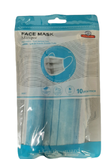 MASQUES EN PAQUET DE 10 BLEU