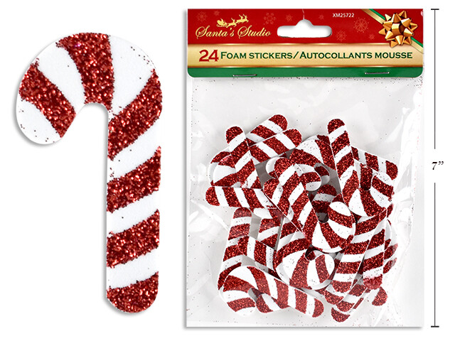AUTOCOLLANTS MOUSSE CANNE DE NOEL 2PO 24MCX (XM)(G3)