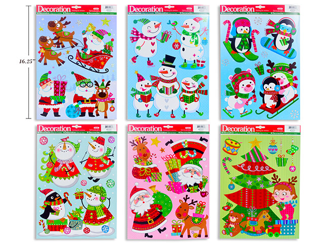 AUTOCOLLANTS A FENETRE BRILLANTS 6 ASST. (XM)